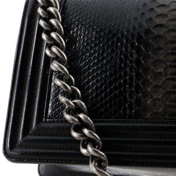 Chanel Boy Flap Bag Python Old Medium Black - Picture 8 of 9